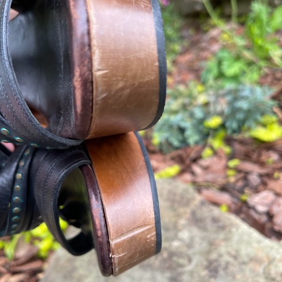 Robert Clergerie Wood Platform Leather Heels - Picture 8 of 10